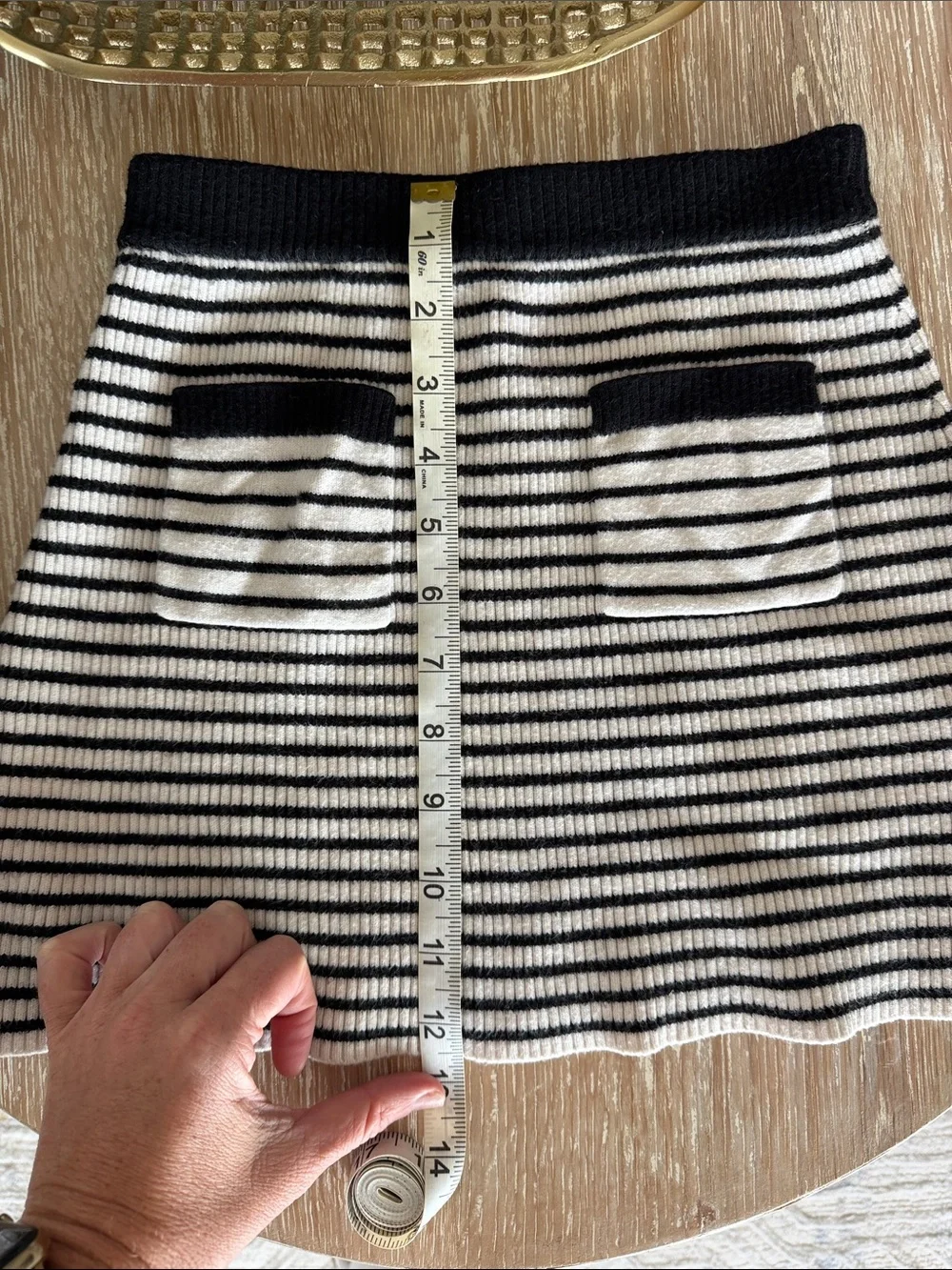 Habitual girls Black and White Striped Knit Top & Skirt Set sz 10